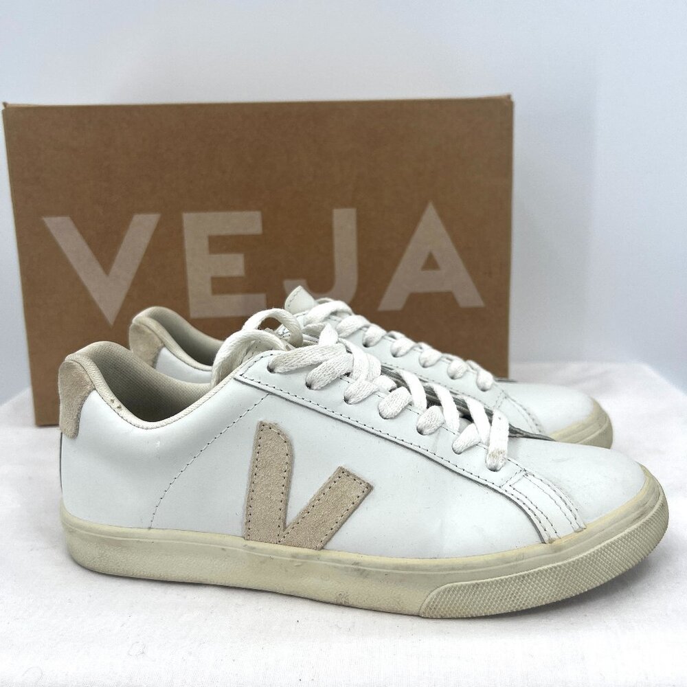 Veja Esplar Low Top White Tan Leather Sneakers Women's 36 US 5